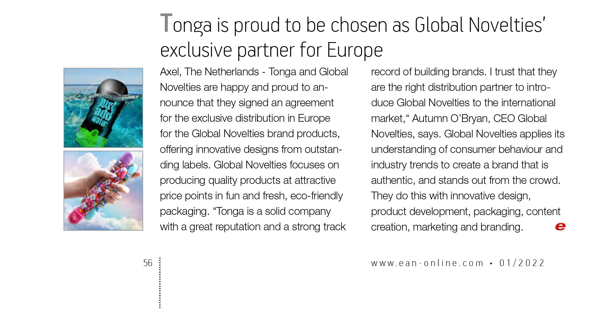 2022-01 EAN - Tonga and Global Novelties